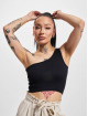 Only Tops sans manche Gwen Rib Asymmetric Crop noir